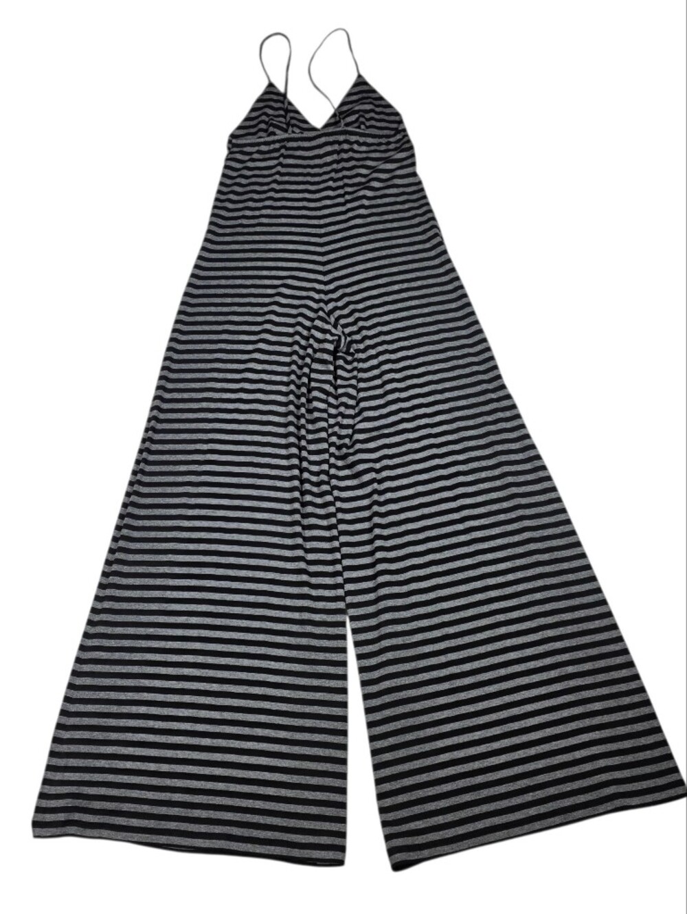 NORMA KAMALI Slip Striped Stretch-jersey Jumpsuit In Black/grey - Picture 3 of 15